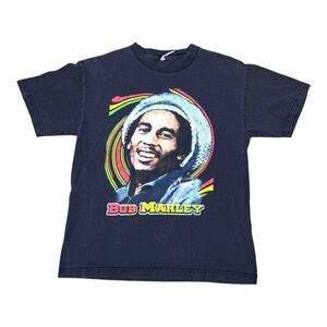 Vintage Bob Marley Graphic T-Shirt Rasta Design Black Short Sleeve Unisex M READ